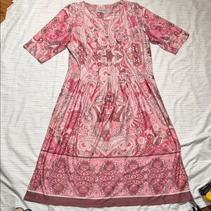 Shelby & Palmer Pink Paisley Midi Dress